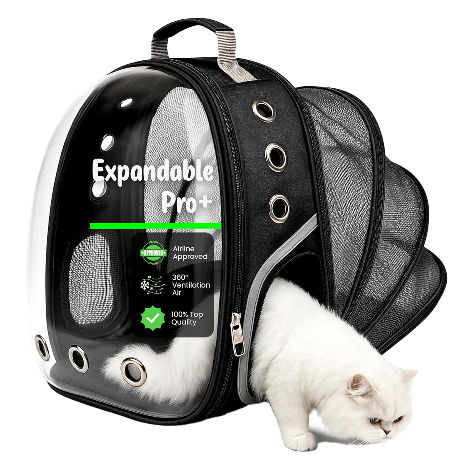 Expandable Astronaut  Pet Carrier Backpack,Stylish Secure & Ventilated Travel Bag for Cats