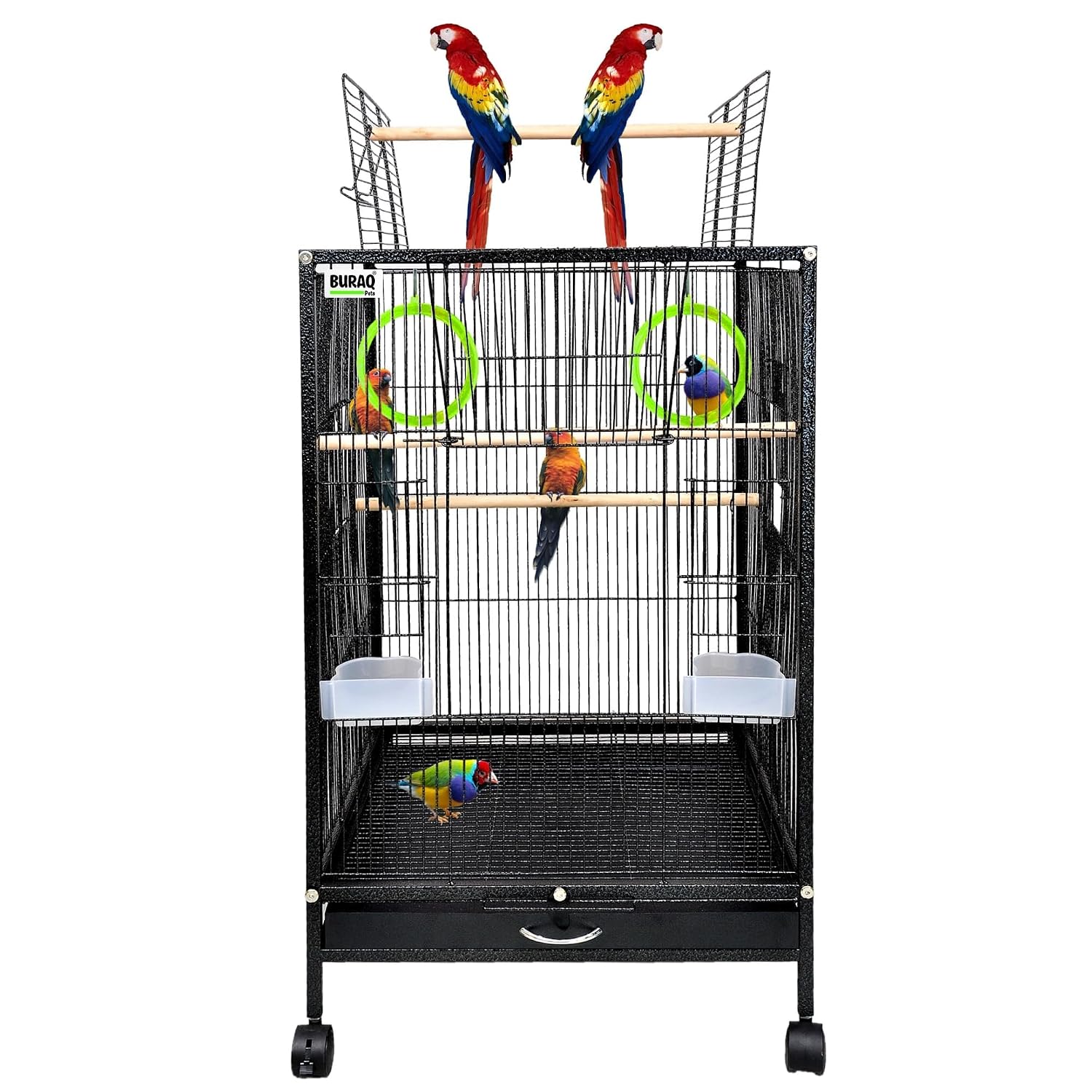 30 Inch Large Bird Cage – With Wheels & Accessories Set