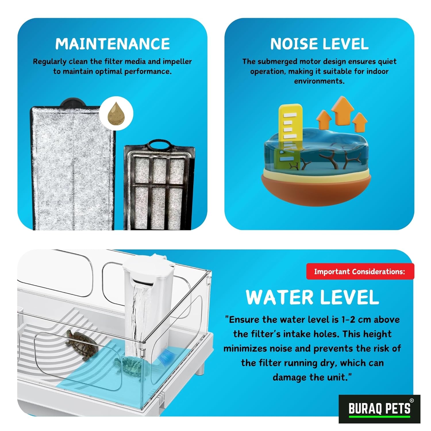 TF-500 Turtle Filter – 350L/H Fountain & Hanging Pump