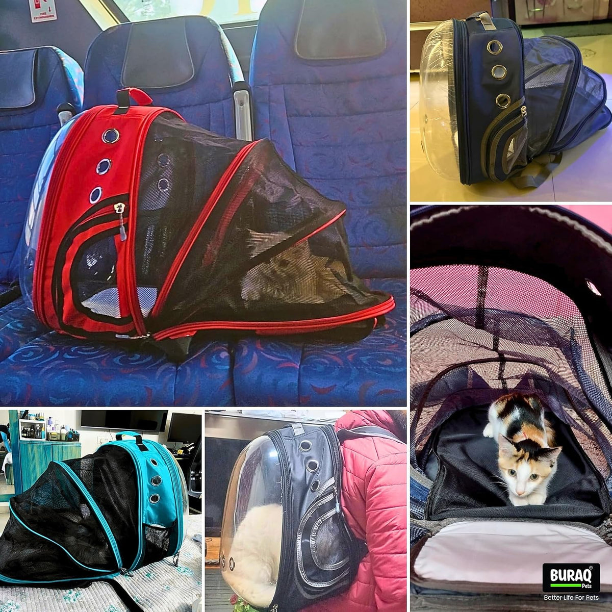 Expandable Astronaut Bubble Window Pet Carrier Backpack, Breathable Space, Stylish Secure & Ventilated Travel Bag for Cats