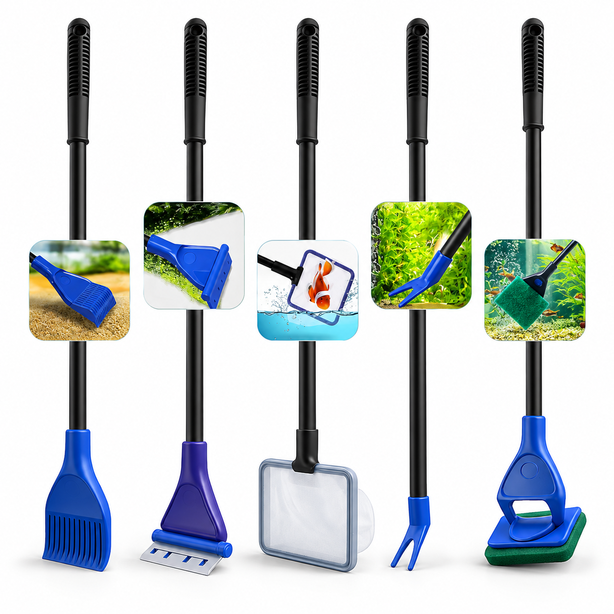 5-in-1 Aquarium Cleaning Kit – Fish Tank Maintenance Tool