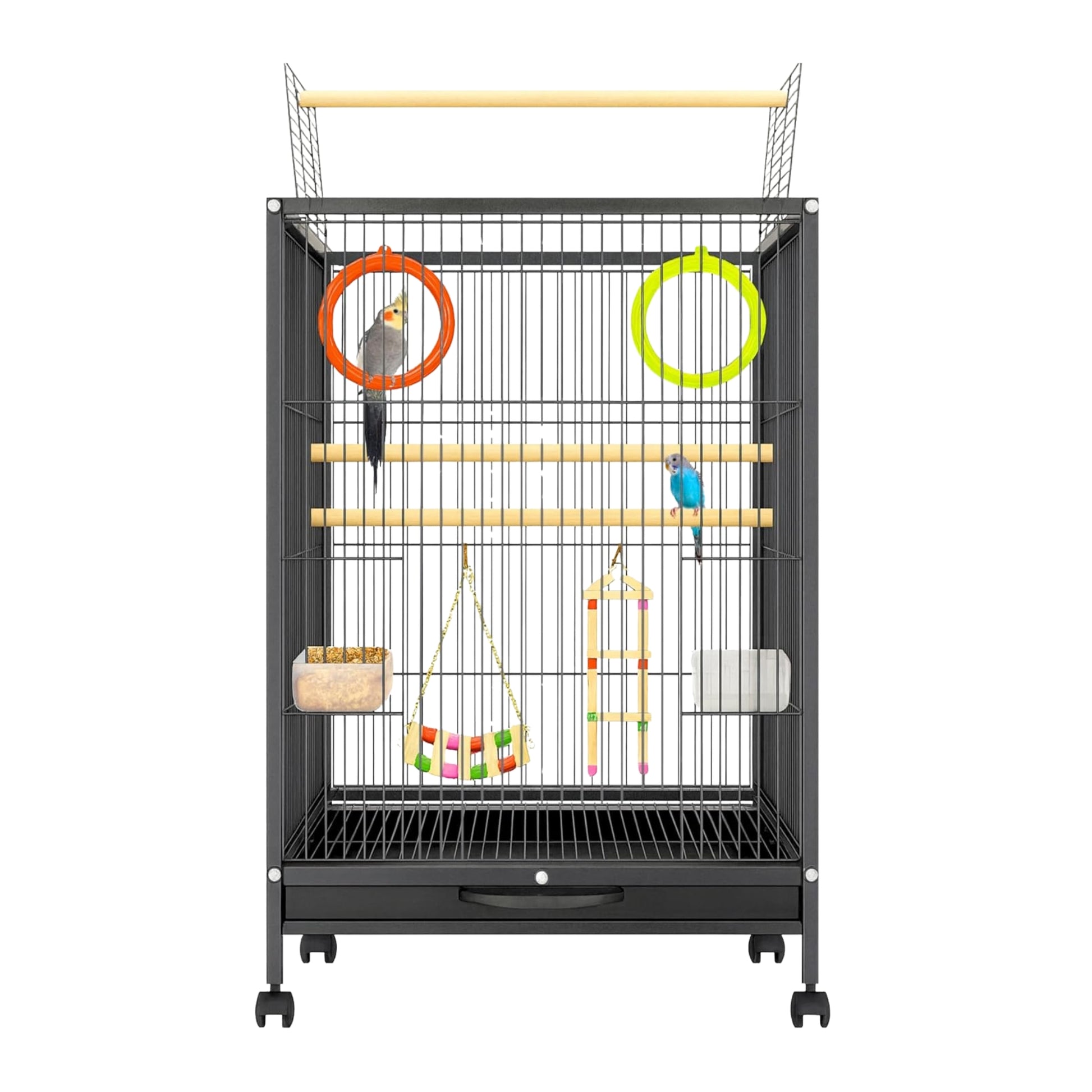30-Inch Large Bird Cage with 3 Pcs Toys - Spacious Metal Cage - premium pet product by Buraq Pets