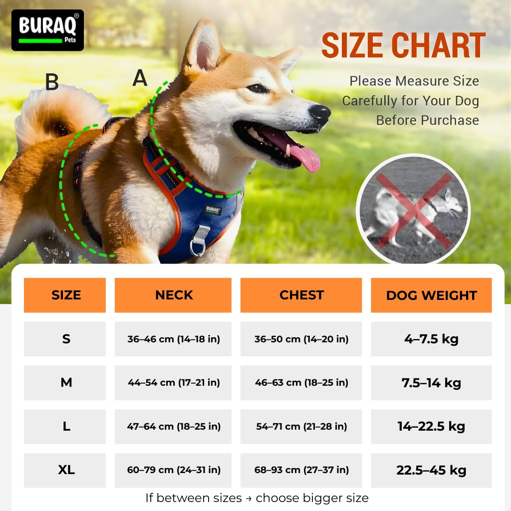 Aerofit Reflective No Pull Dog Harness & Leash – Adjustable Escape - Proof Vest for Dogs - BURAQ PETS