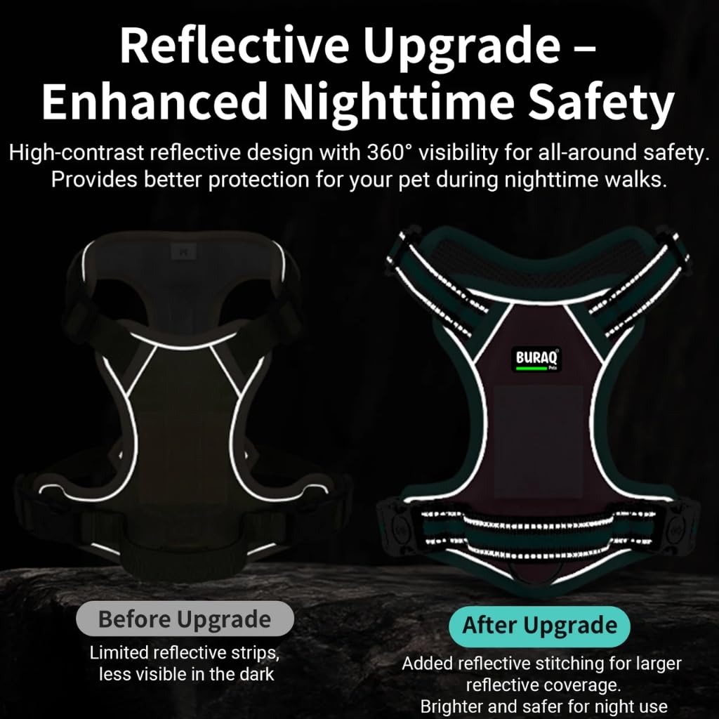 Aerofit Reflective No Pull Dog Harness & Leash – Adjustable Escape - Proof Vest for Dogs - BURAQ PETS