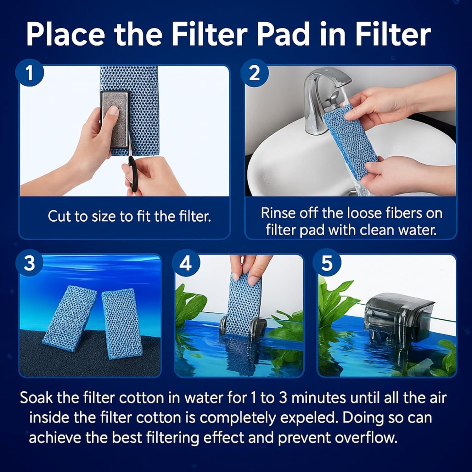 Aquarium 8D Filter Sponge Pad Washable Reusable 40X15 ( PACK OF 2 ) - BURAQ PETS