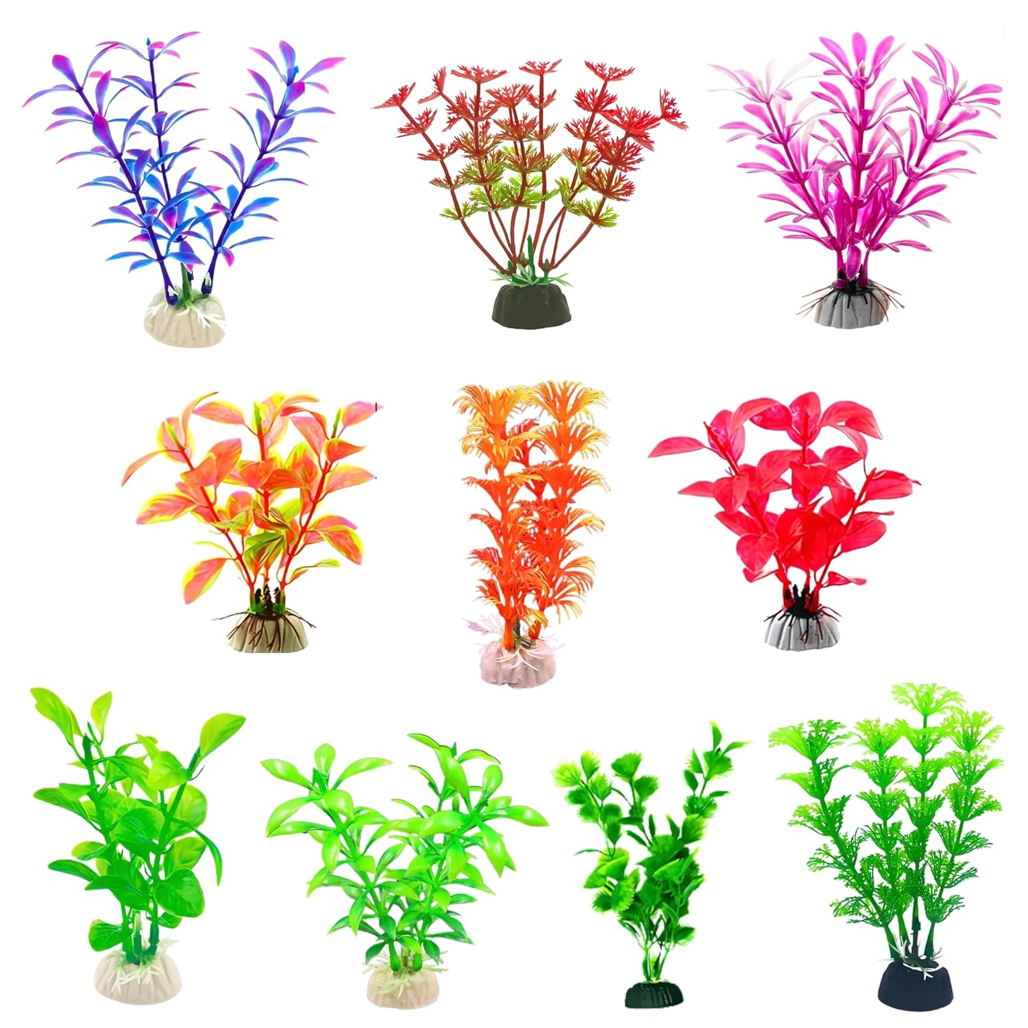 Artificial Fish Tank Plants – 10 Pcs Set for Healthy Aquarium - BURAQ PETS