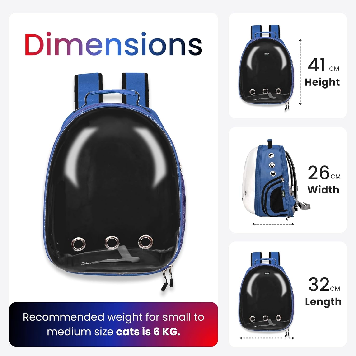 Astronaut Lite Pet Backpack – Transparent & Ventilated - BURAQ PETS