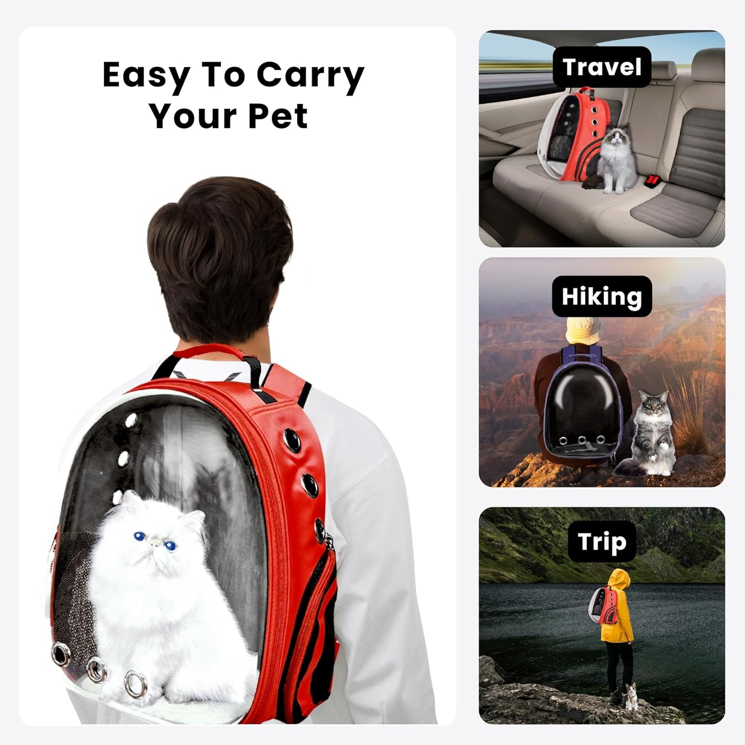 Astronaut Lite Pet Backpack – Transparent & Ventilated - BURAQ PETS