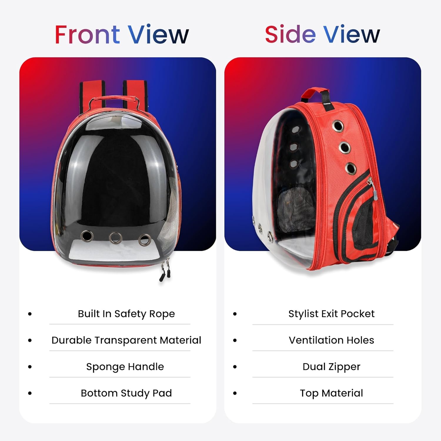 Astronaut Lite Pet Backpack – Transparent & Ventilated - BURAQ PETS