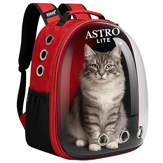 Astronaut Lite Pet Carrier Backpack – Transparent, Ventilated & Economy Cat Bag - BURAQ PETSCAT BACKPACK