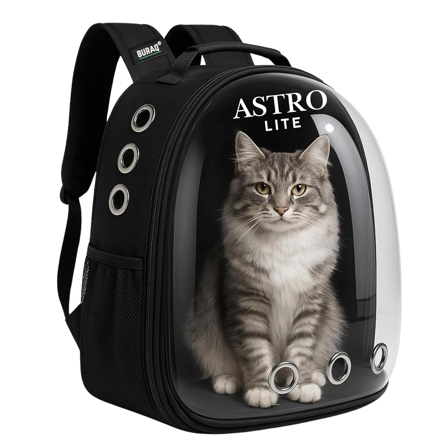 Astronaut Lite Pet Carrier Backpack – Transparent, Ventilated & Economy Cat Bag - BURAQ PETS