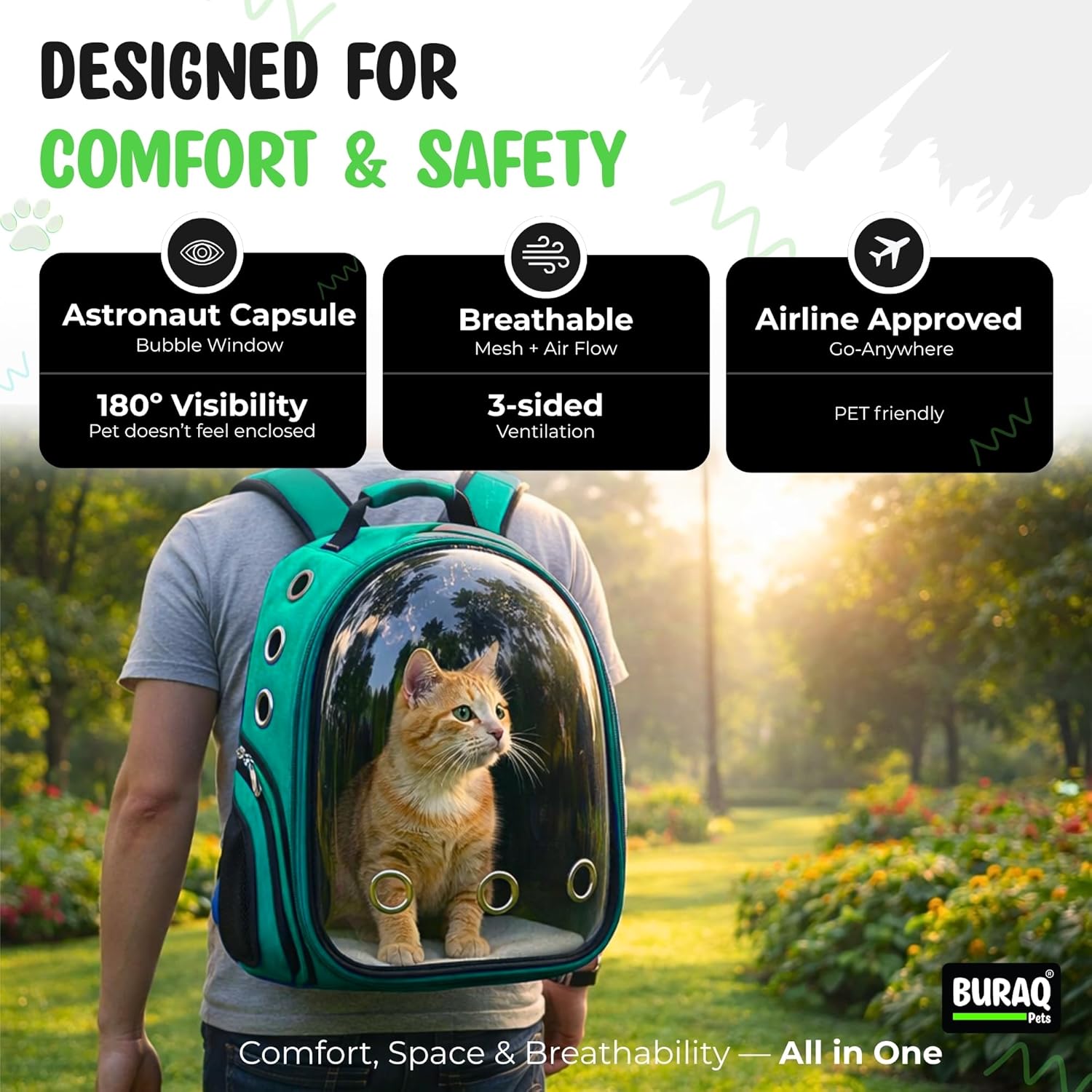 Astronaut Pro Pet Carrier Backpack – Breathable & Travel - Ready - BURAQ PETS
