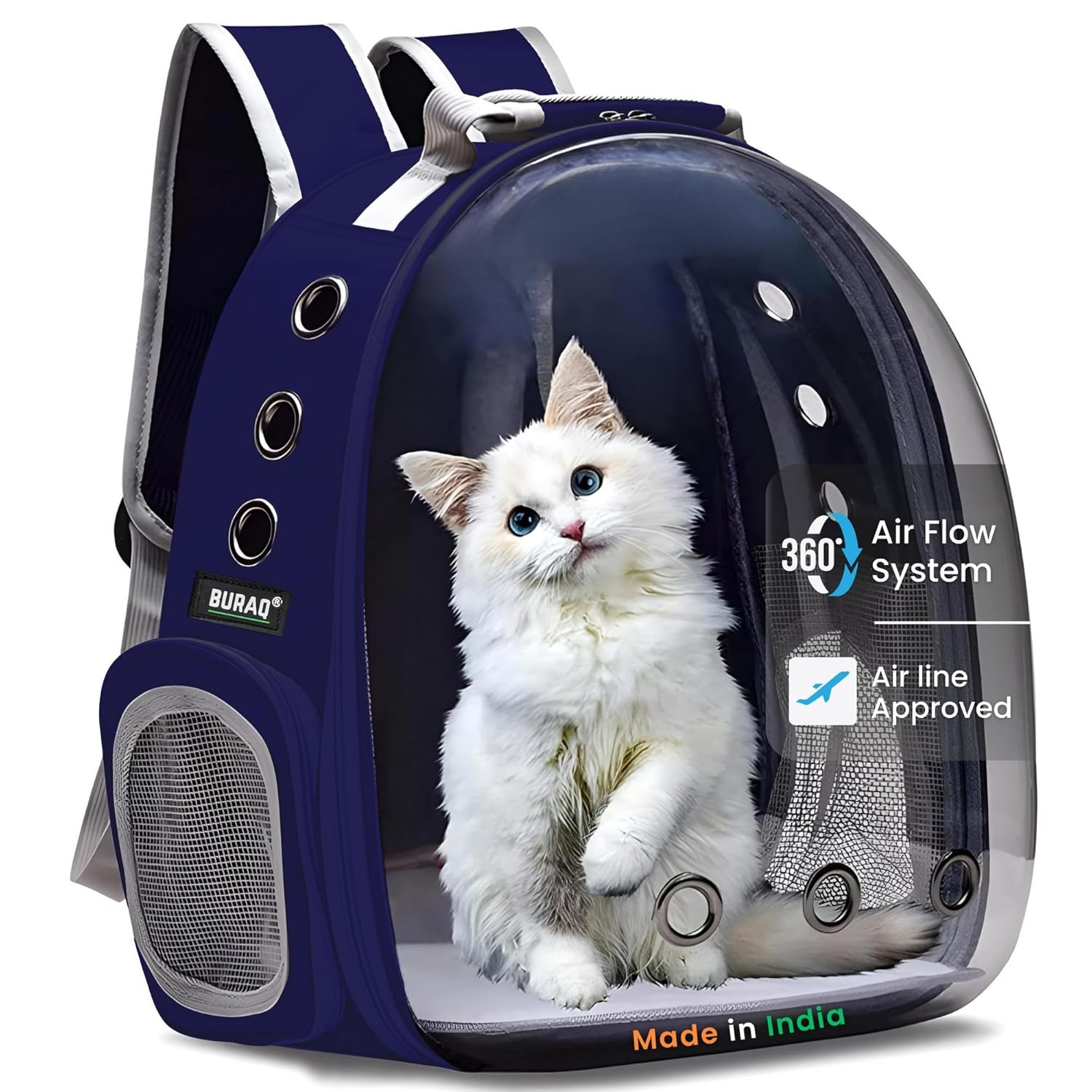 Astronaut Pro Pet Carrier Backpack – Transparent, Ventilated & Airline - Approved Cat Bag - BURAQ PETS