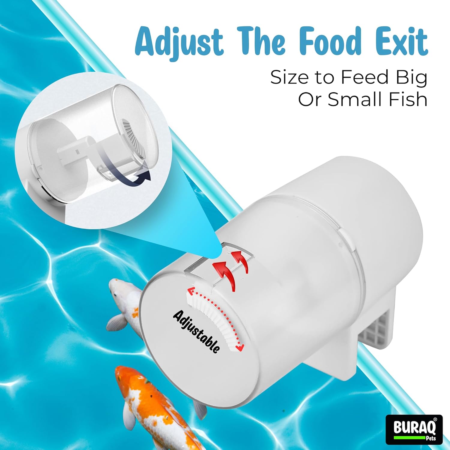 Automatic Fish Feeder for Aquarium, Timed Auto Food Dispenser 8H/12H/24H, - BURAQ PETS
