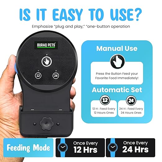 Automatic Fish Feeder – Timer - Based Food Dispenser for Aquariums | 12hr & 24hr Adjustable Feeding for Vacation Use - BURAQ PETS