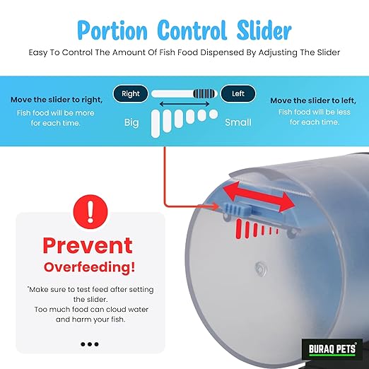 Automatic Fish Feeder – Timer - Based Food Dispenser for Aquariums | 12hr & 24hr Adjustable Feeding for Vacation Use - BURAQ PETS