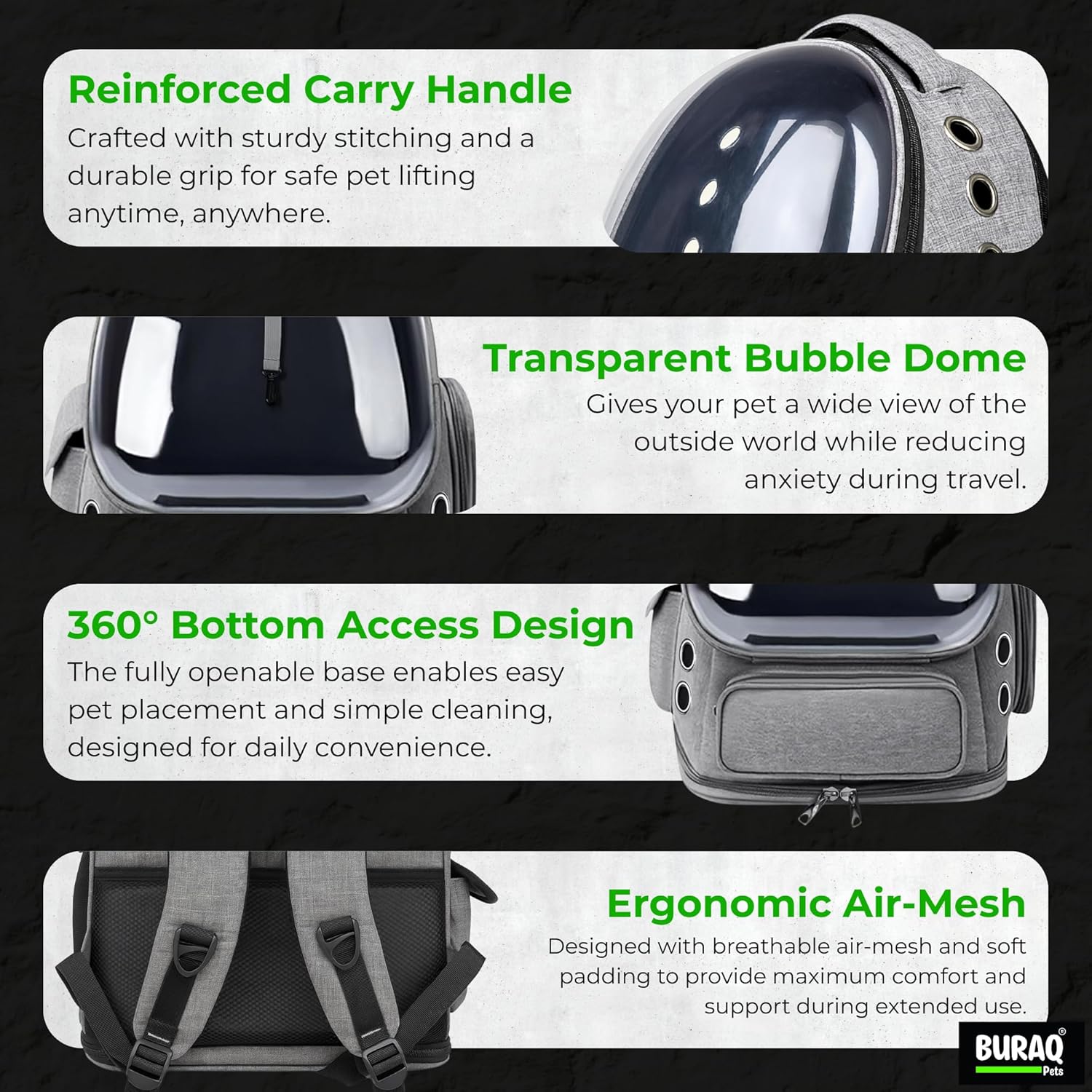 Bubble Cat Backpack Carrier – Breathable, Spacious & Stylish - BURAQ PETS