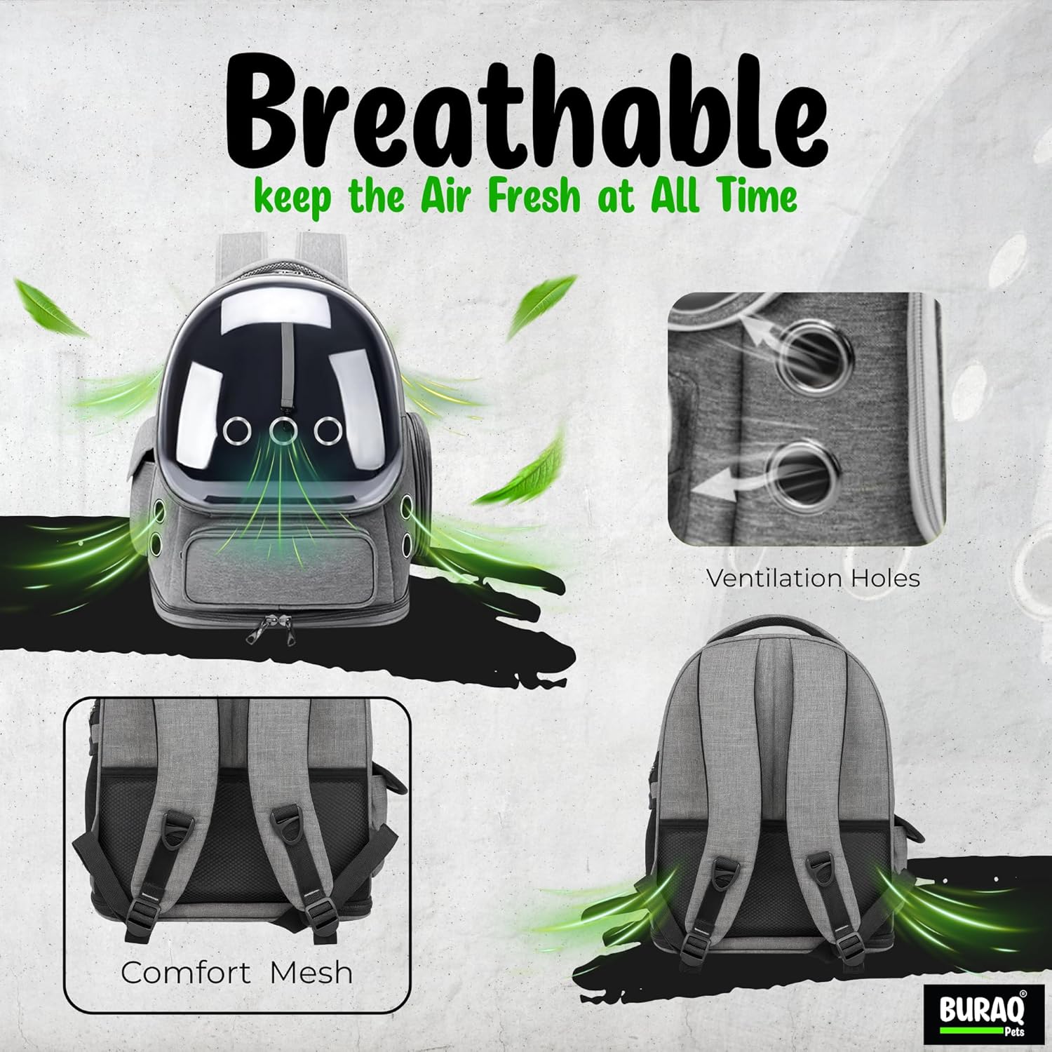 Bubble Cat Backpack Carrier – Breathable, Spacious & Stylish - BURAQ PETS