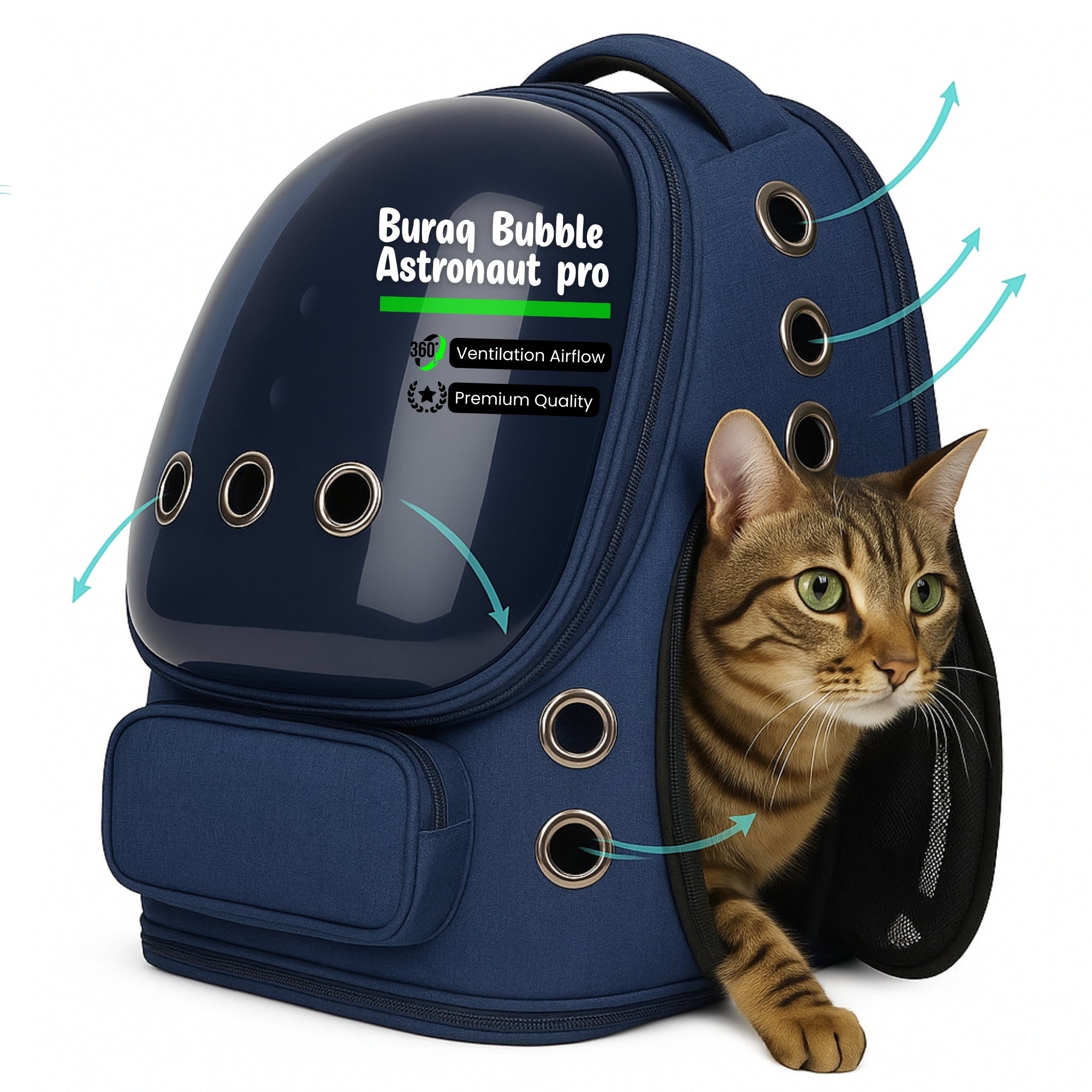 Bubble Cat Backpack Carrier – Breathable, Spacious & Stylish - BURAQ PETS
