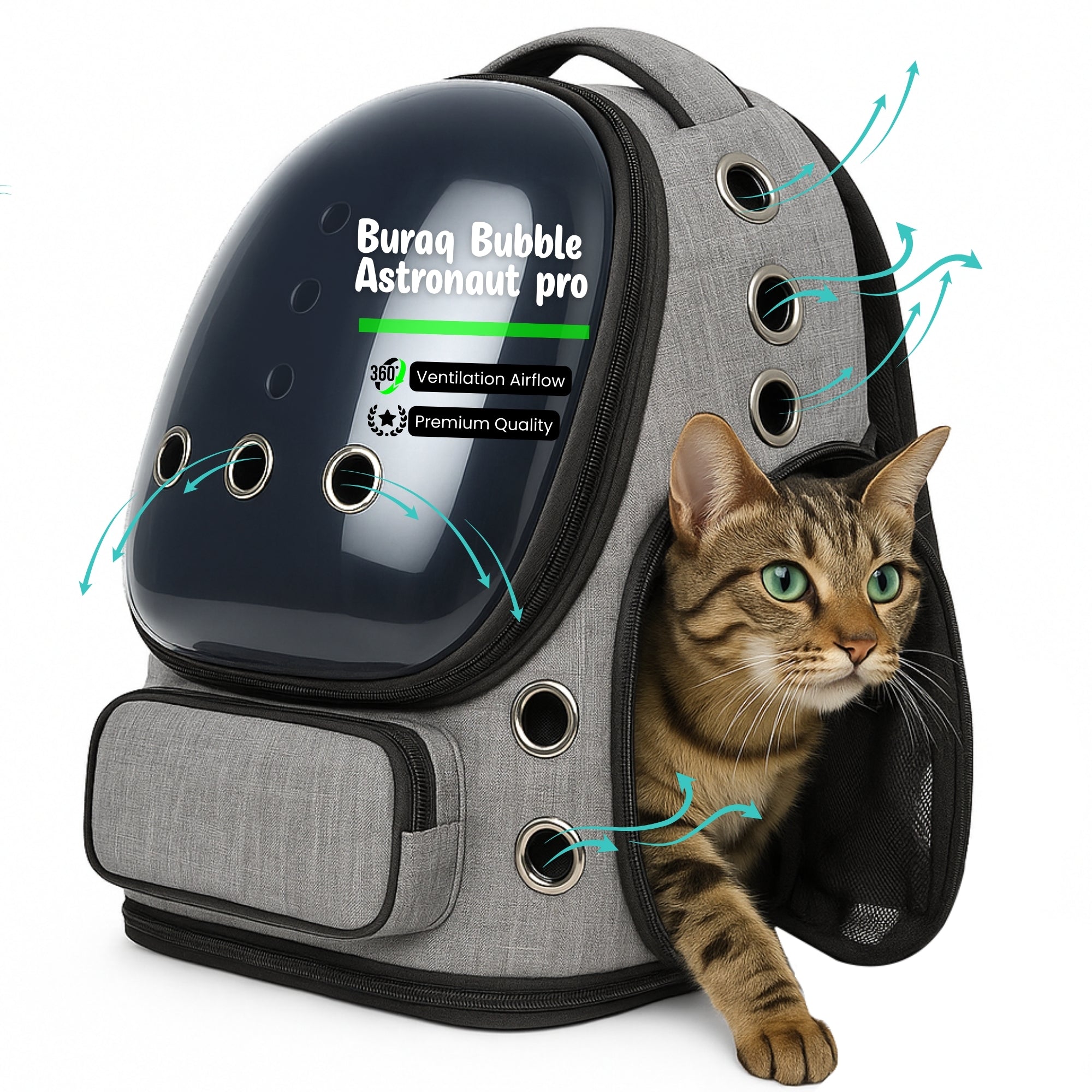 Bubble Cat Backpack Carrier – Breathable, Spacious & Stylish - BURAQ PETS