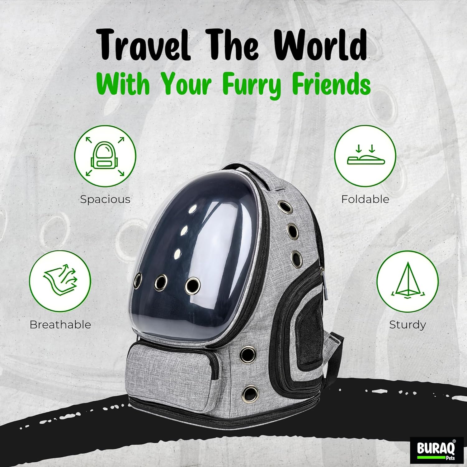 Bubble Cat Backpack Carrier – Breathable, Spacious & Stylish - BURAQ PETS