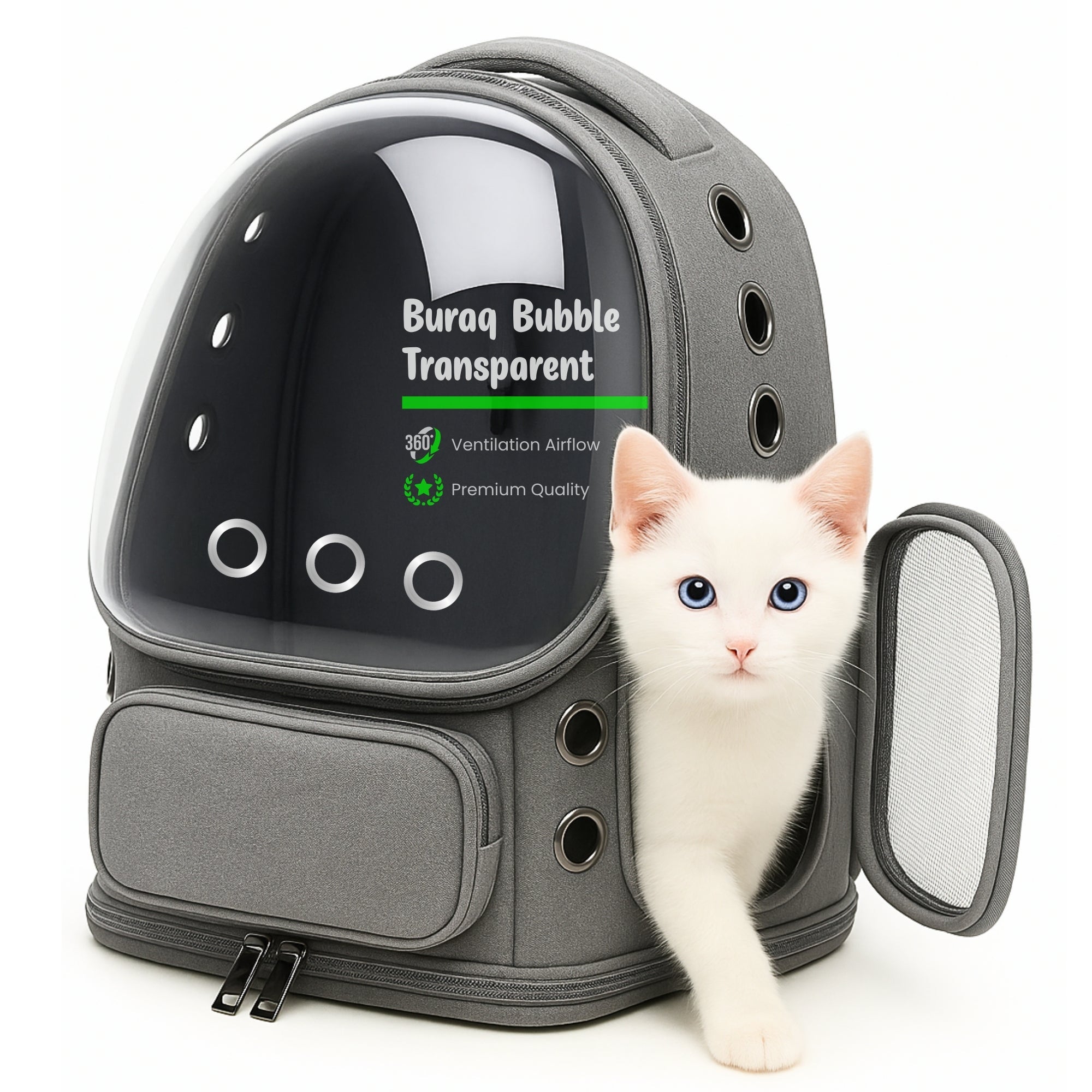 Bubble Cat Backpack Carrier – Breathable, Spacious & Stylish - BURAQ PETS