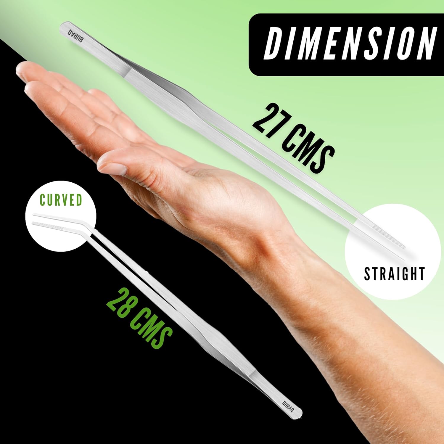 11-Inch Straight Tweezers – Aquascaping & Feeding Tool for Aquariums - BURAQ PETS