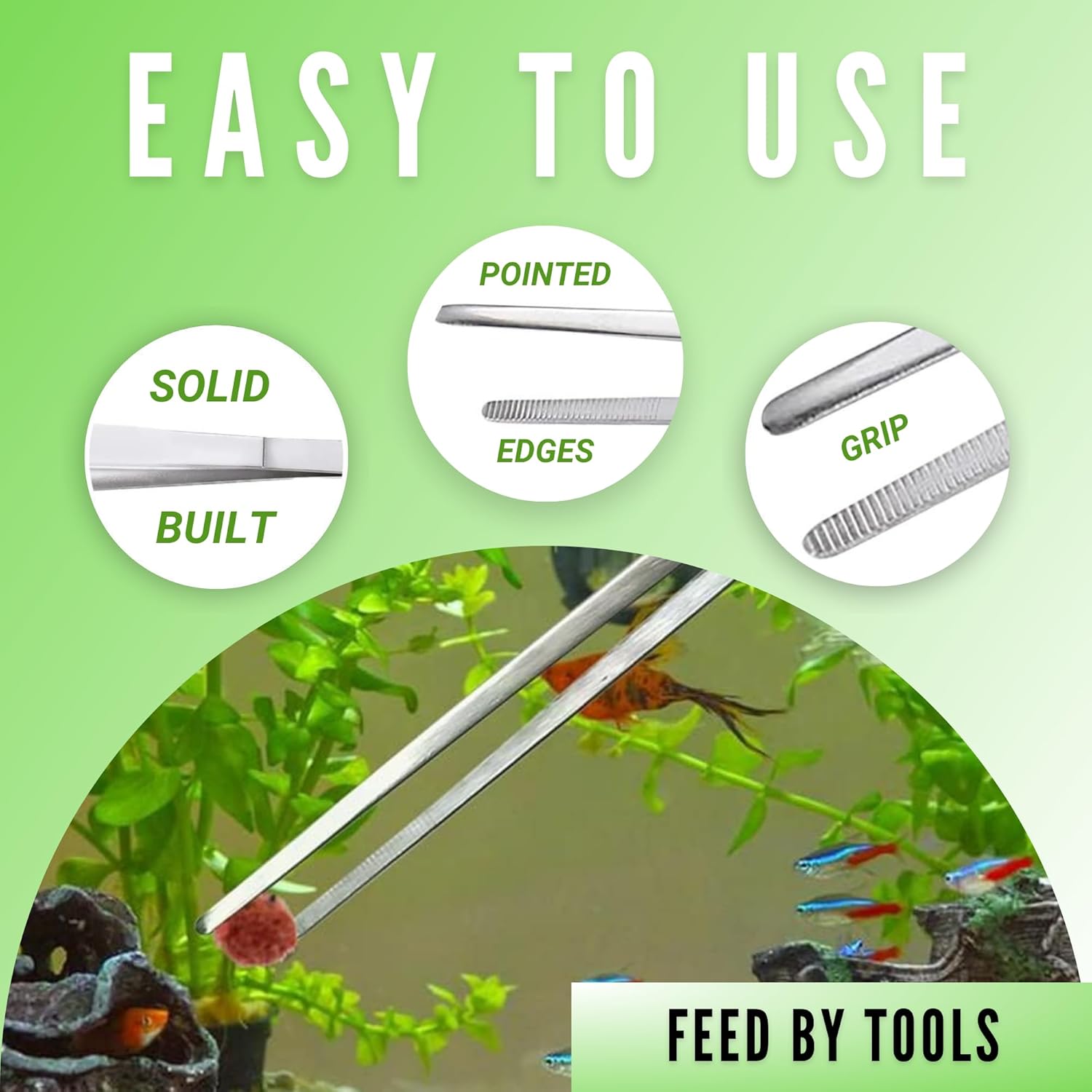 11-Inch Straight Tweezers – Aquascaping & Feeding Tool for Aquariums - BURAQ PETS