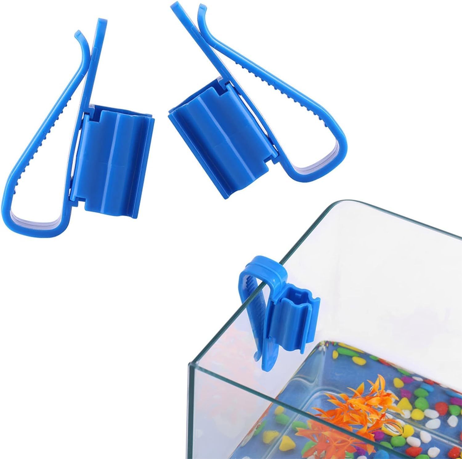 Buraq 2 Pcs Aquarium Fish Tank Hose Holder Hanger, Set Auto Siphon Tube Clip Clamp Holder Clamp for Regular Siphon Aquarium Fish Tank Water Pipe Fixing Clip (Hose Holder, Pack of 2) - BURAQ PETS