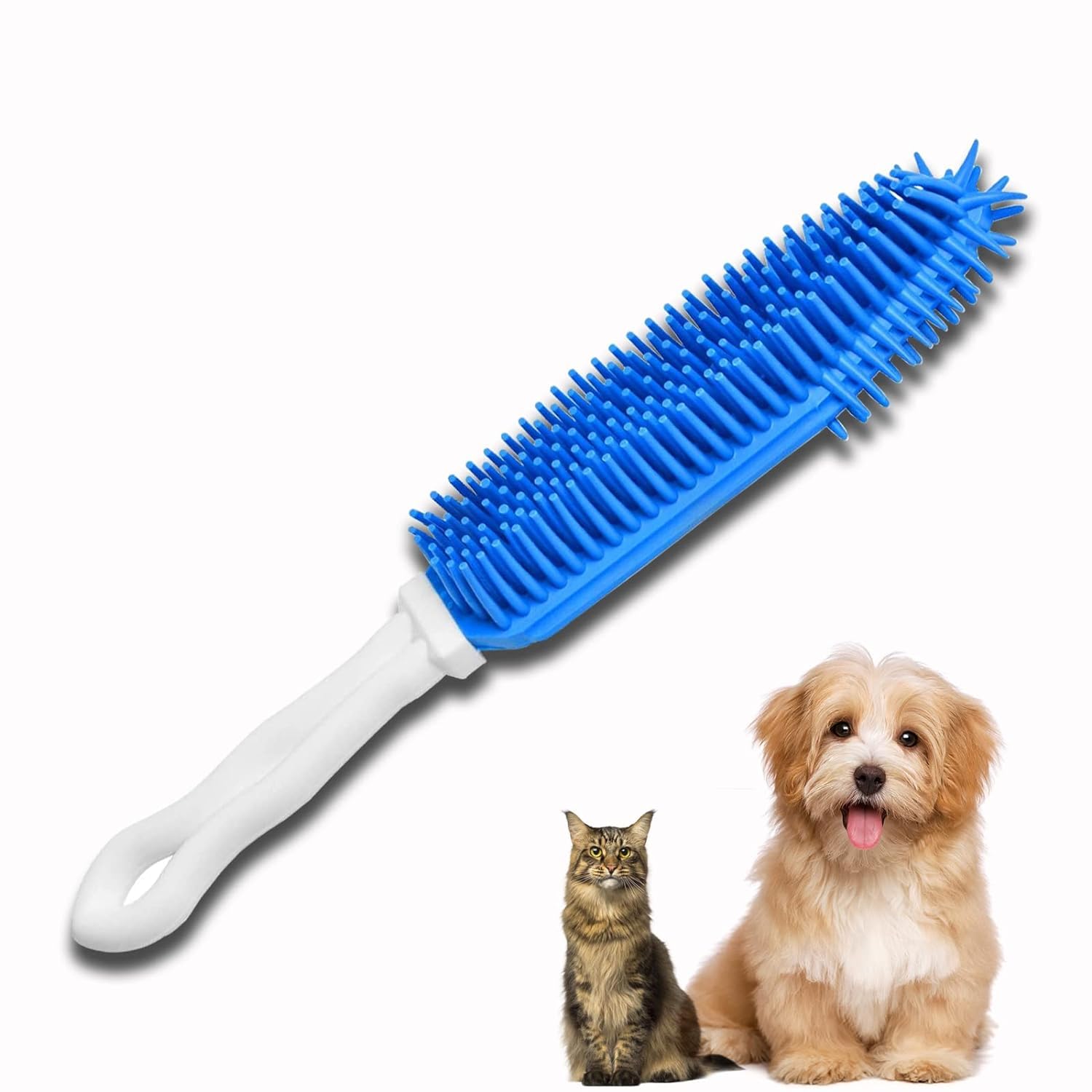 2-in-1 Pet Grooming & Cleaning Brush – Removes Hair from Bedding & Massage Brush for Dogs & Cats - BURAQ PETS