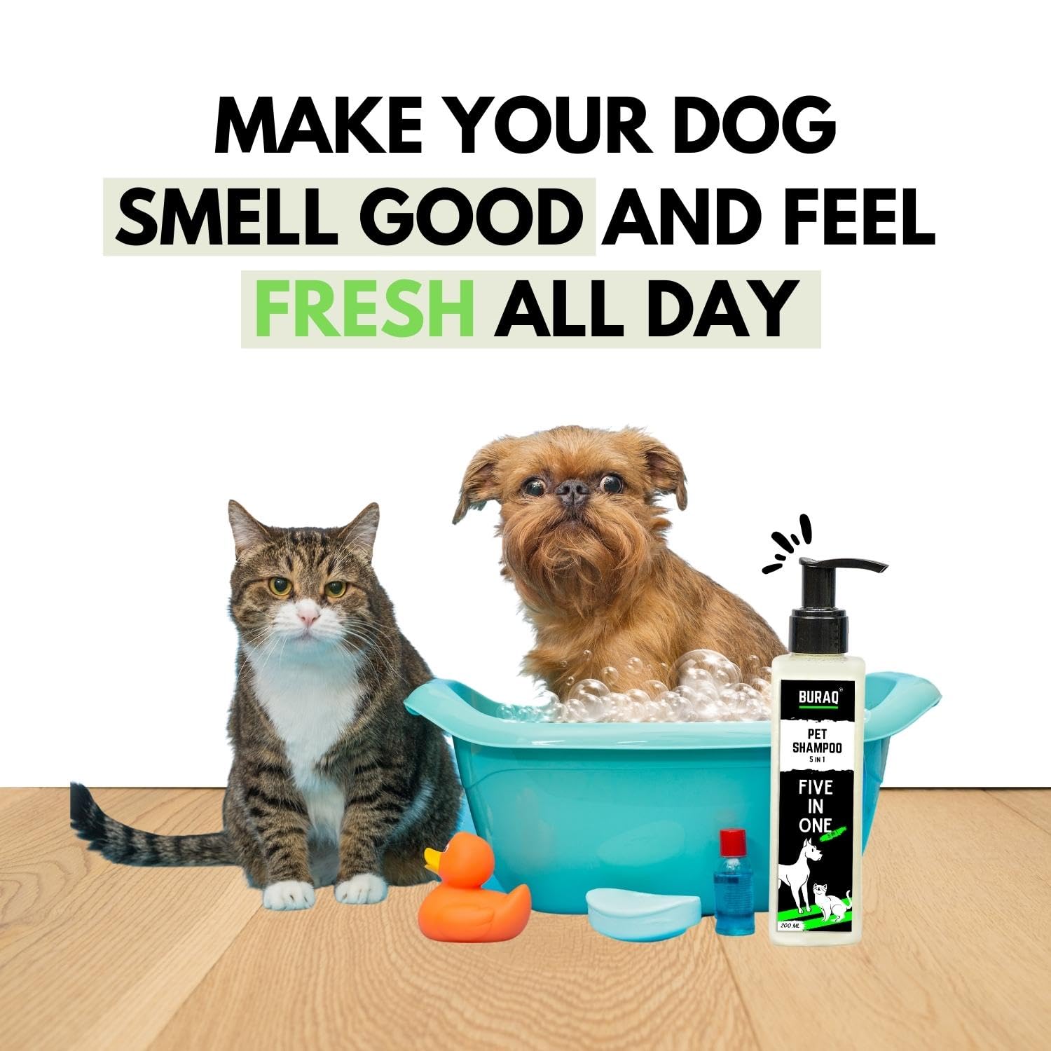 5-in-1 Pet Shampoo – Anti-Dandruff& Moisturizing Formula - BURAQ PETS