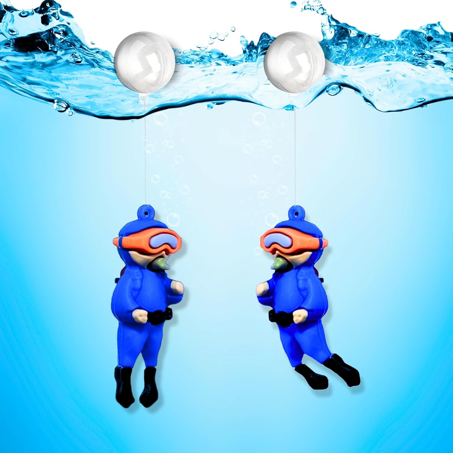 BURAQ Pets 2 Pcs Aquarium Floating Cartoon Diver Toys, Fish Tank Ornaments Decor Toy, Aquarium Accessories for All Kinds of Fish & Aquatic Pets (Diver) - BURAQ PETS