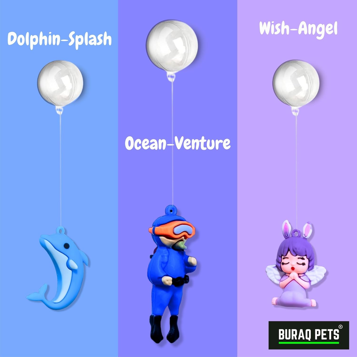BURAQ Pets 2 Pcs Aquarium Floating Cartoon Diver Toys, Fish Tank Ornaments Decor Toy, Aquarium Accessories for All Kinds of Fish & Aquatic Pets (Diver) - BURAQ PETS