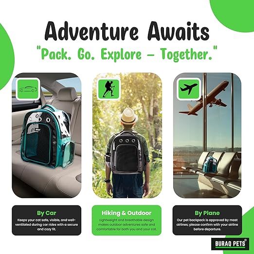 Buraq Pets Explorer Pet Carrier Backpack - BURAQ PETS