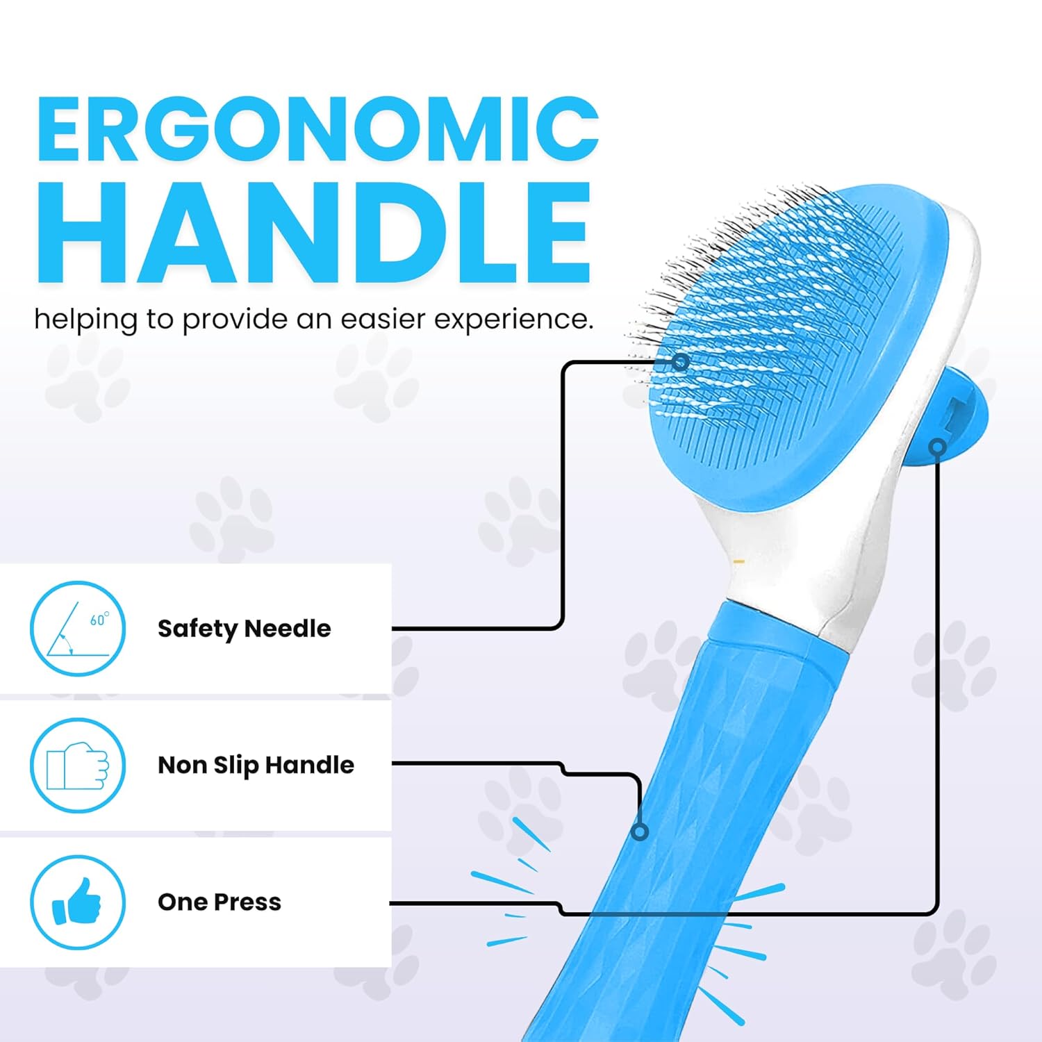 Buraq Self - Cleaning Slicker Brush – Oval Grooming Tool for Dogs & Cats (Multi - Color) - BURAQ PETS