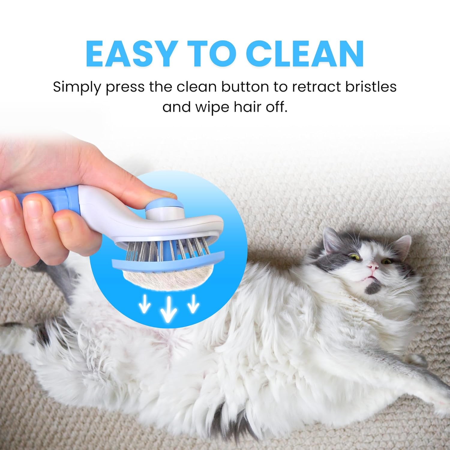 Buraq Self - Cleaning Slicker Brush – Oval Grooming Tool for Dogs & Cats (Multi - Color) - BURAQ PETS