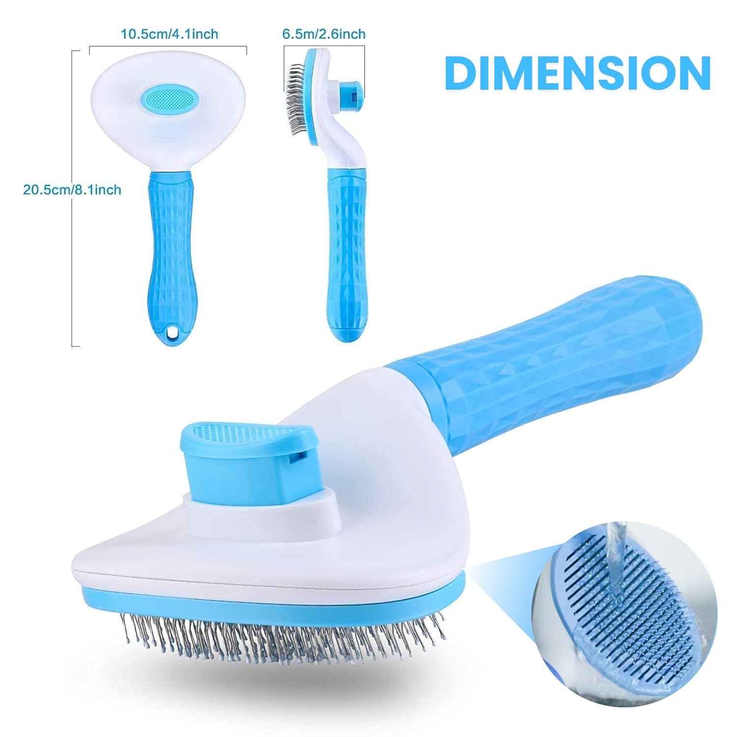 Buraq Self - Cleaning Slicker Brush – Oval Grooming Tool for Dogs & Cats (Multi - Color) - BURAQ PETS
