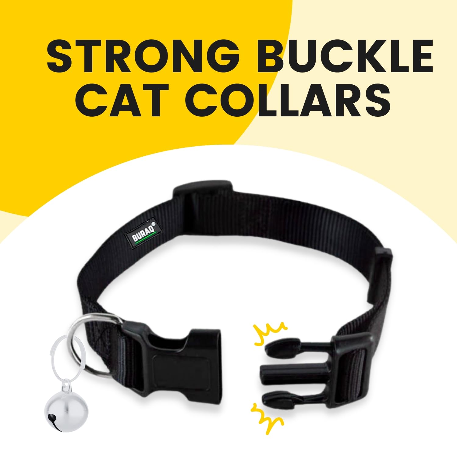 Cat Collars – Adjustable & Durable Plain Belts - 4Pcs – premium pet product by Buraq Pets