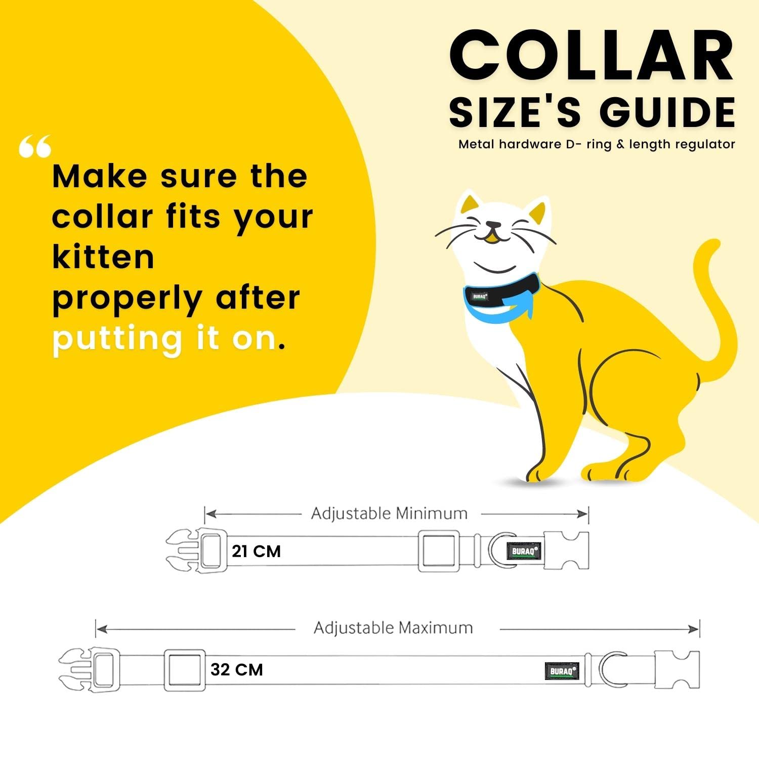 Cat Collars – Adjustable & Durable Plain Belts - 4Pcs – premium pet product by Buraq Pets