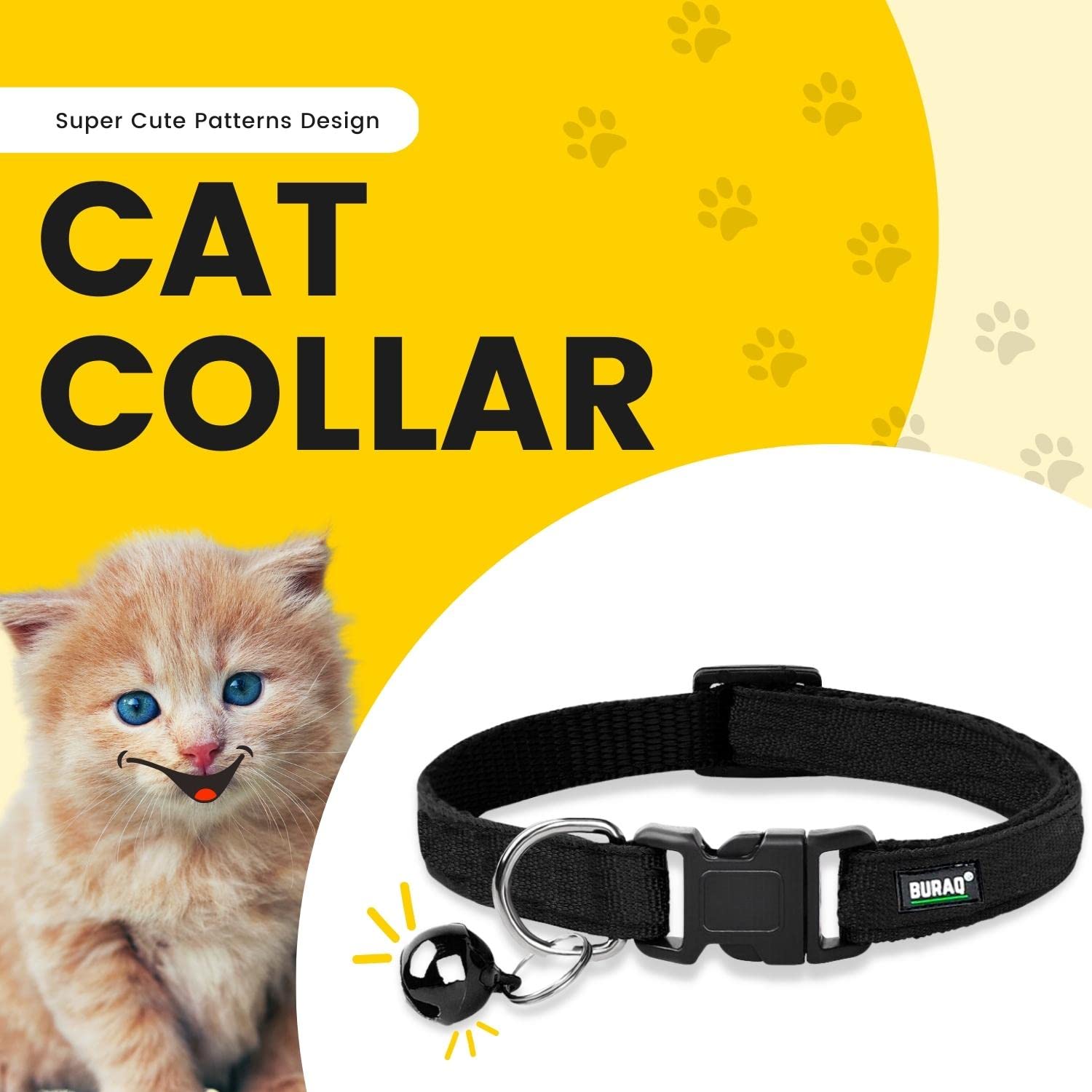 Cat Collars – Adjustable & Durable Plain Belts - 4Pcs – premium pet product by Buraq Pets