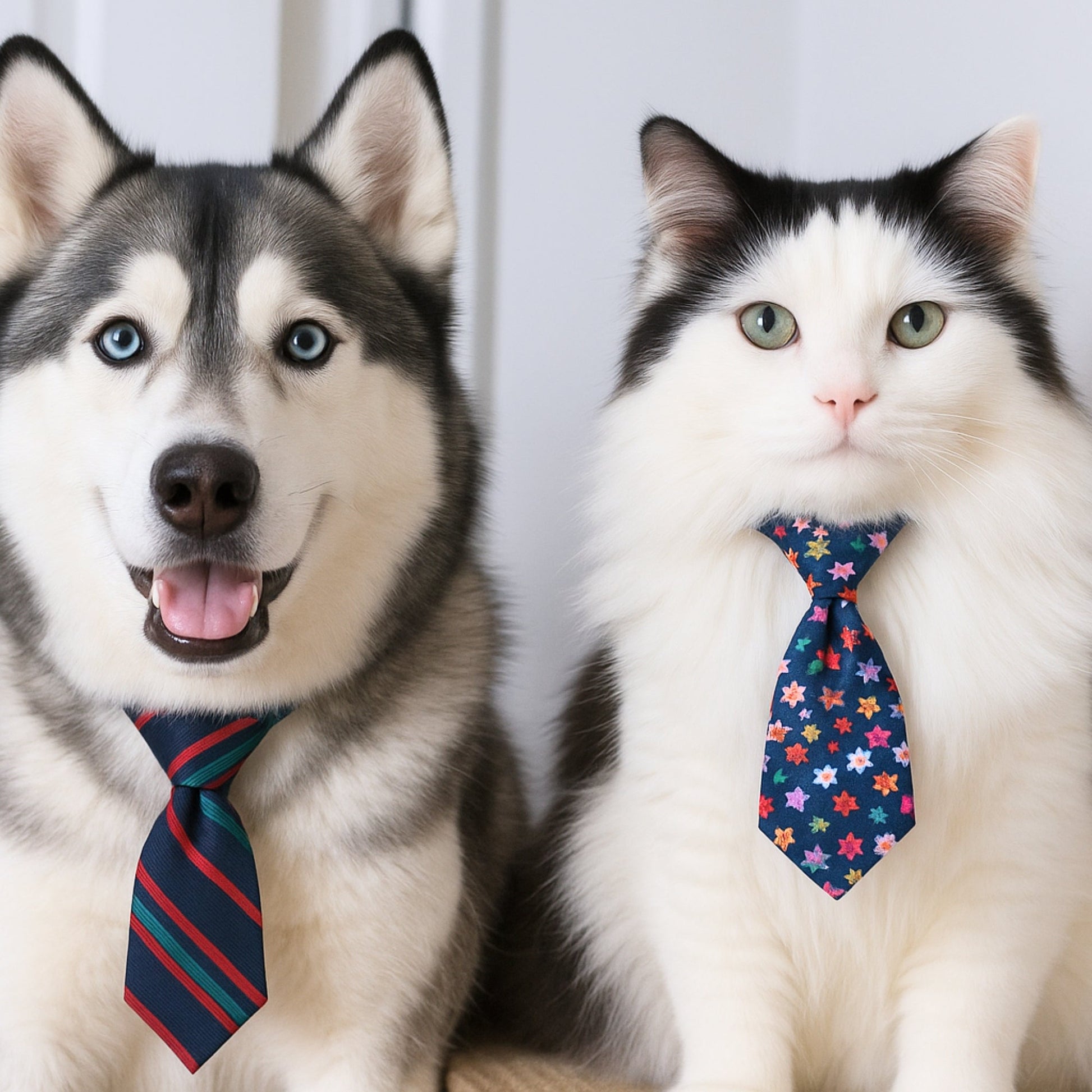 Cat & Dog Tie for Cute Pet Photos Set Of Two - BURAQ PETS