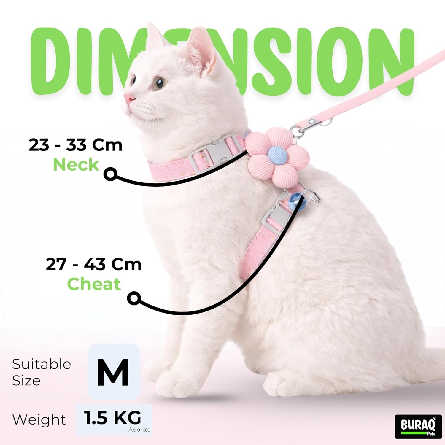 Cat Harness with Leash, Escape - Proof Adjustable Soft Vest - BURAQ PETS