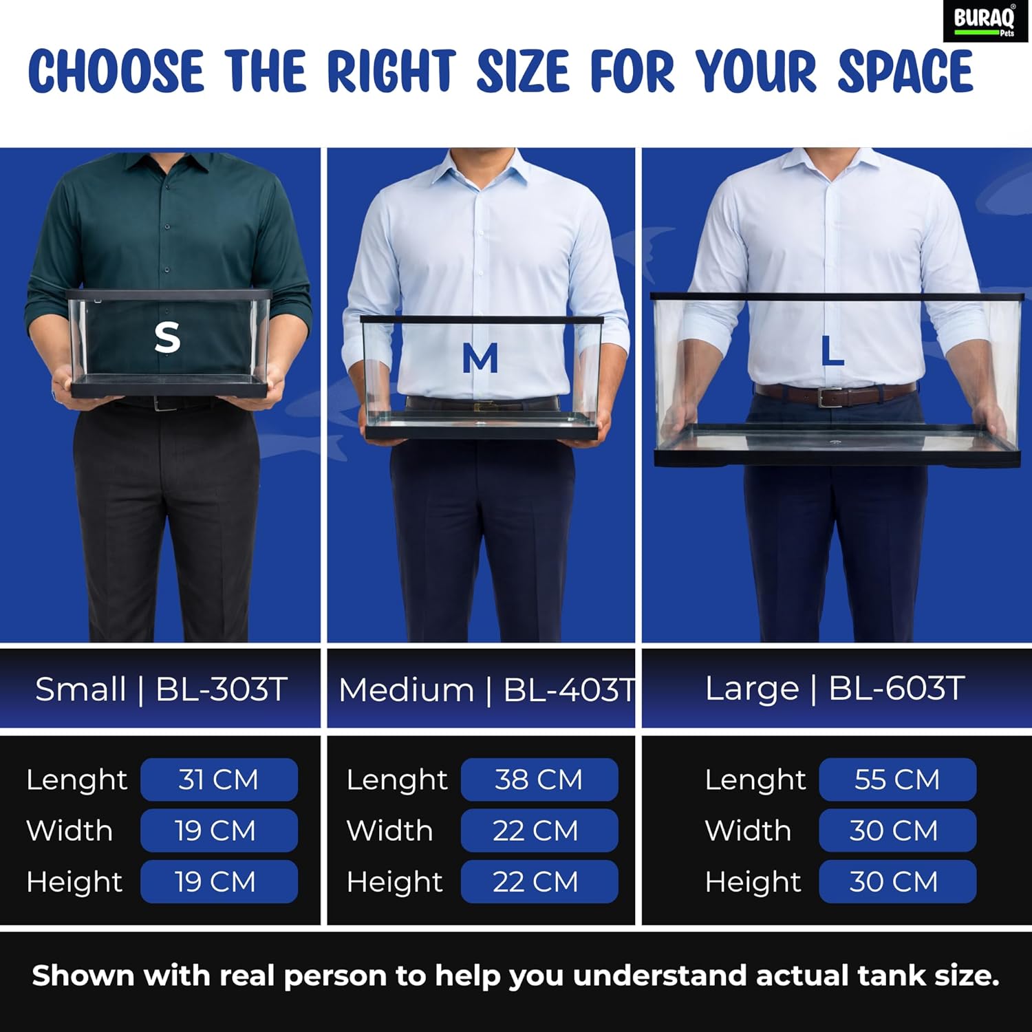 Curved Unbreakable Aquarium Tank with Top Filter & WRGB Light - BURAQ PETS