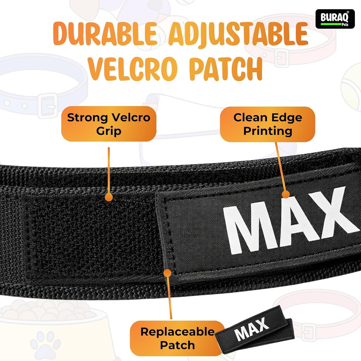 Customize Tactical Dog Collar with Name Patch With Heavy - Duty Nylon - BURAQ PETS