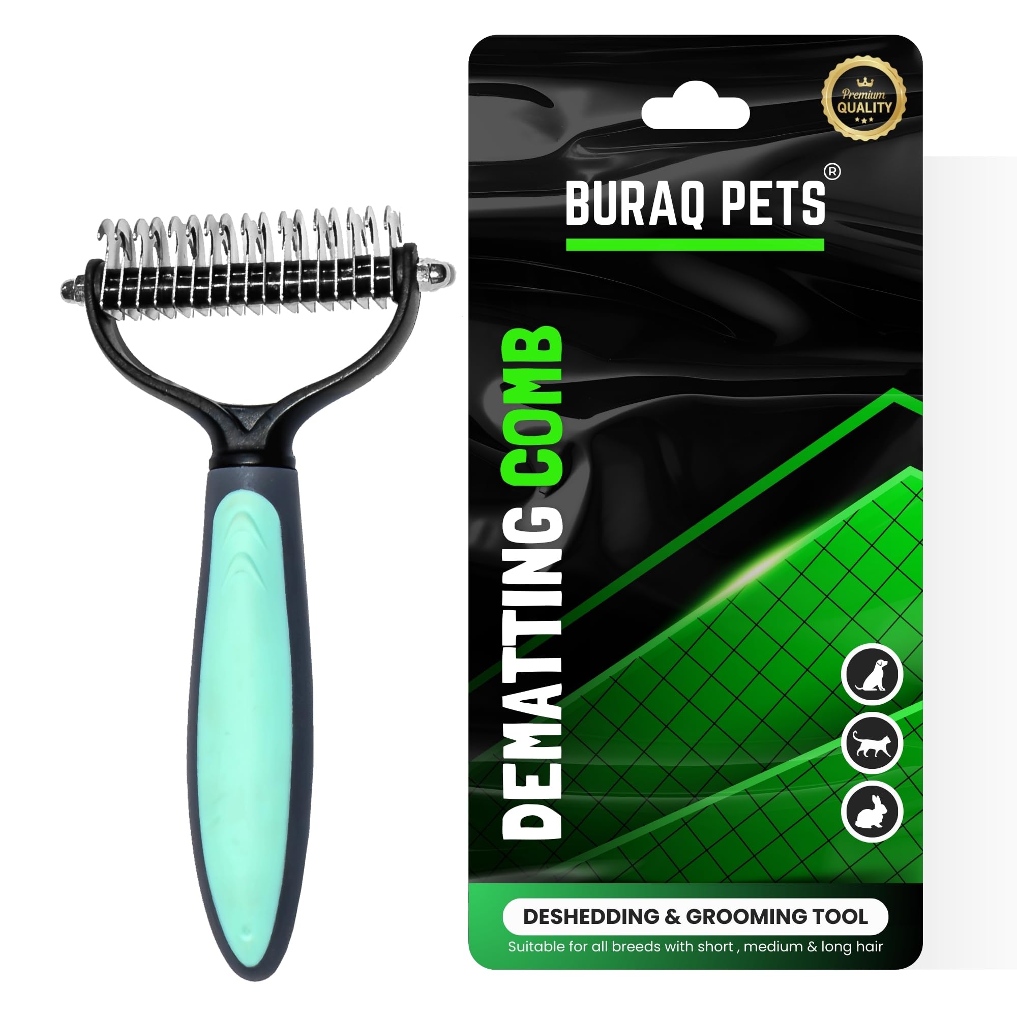 Dematting Grooming Brush for Cats and Dogs. - BURAQ PETS