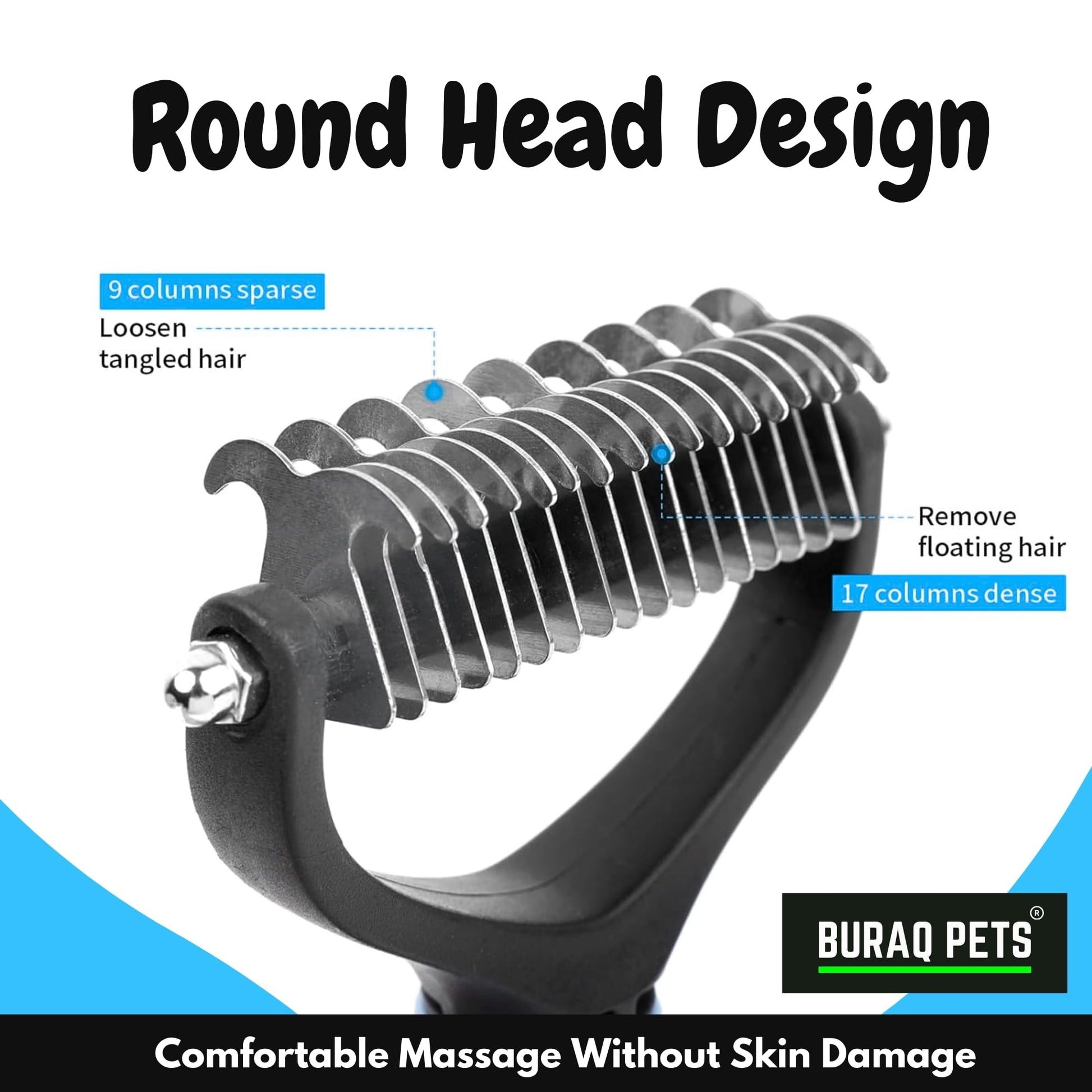 Dematting Grooming Brush for Cats and Dogs. - BURAQ PETS