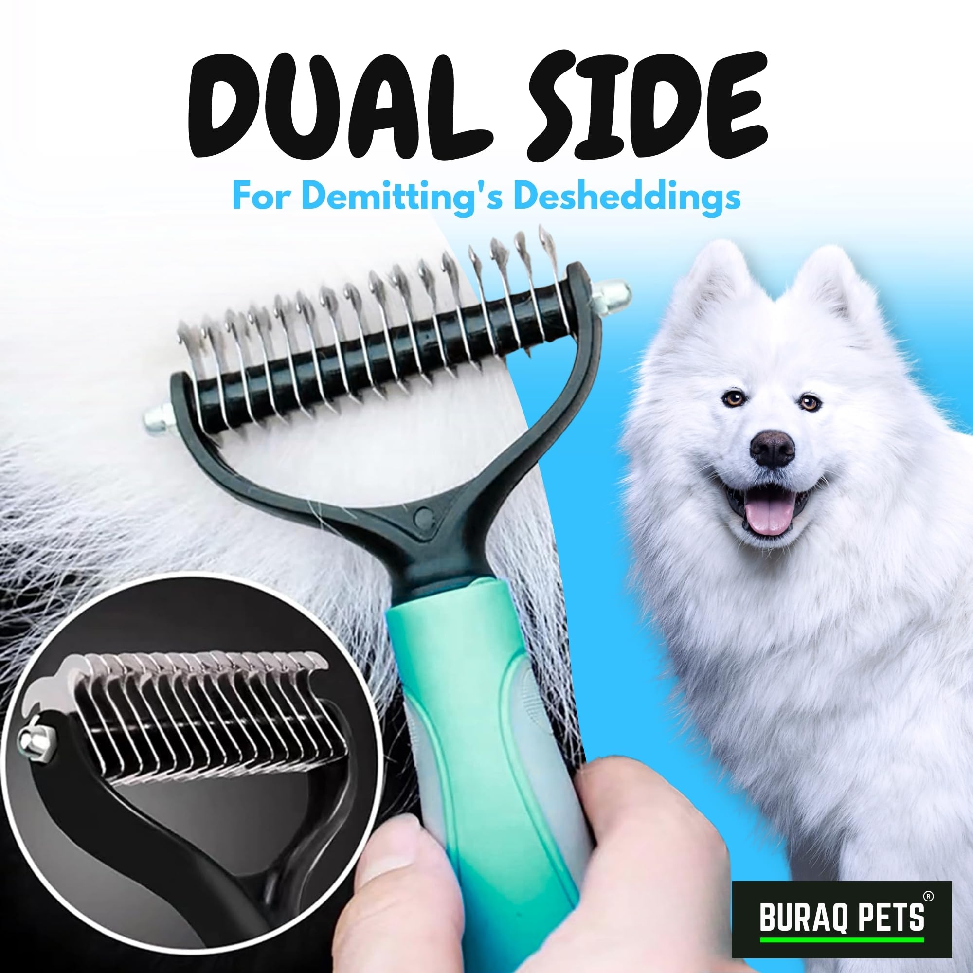 Dematting Grooming Brush for Cats and Dogs. - BURAQ PETS