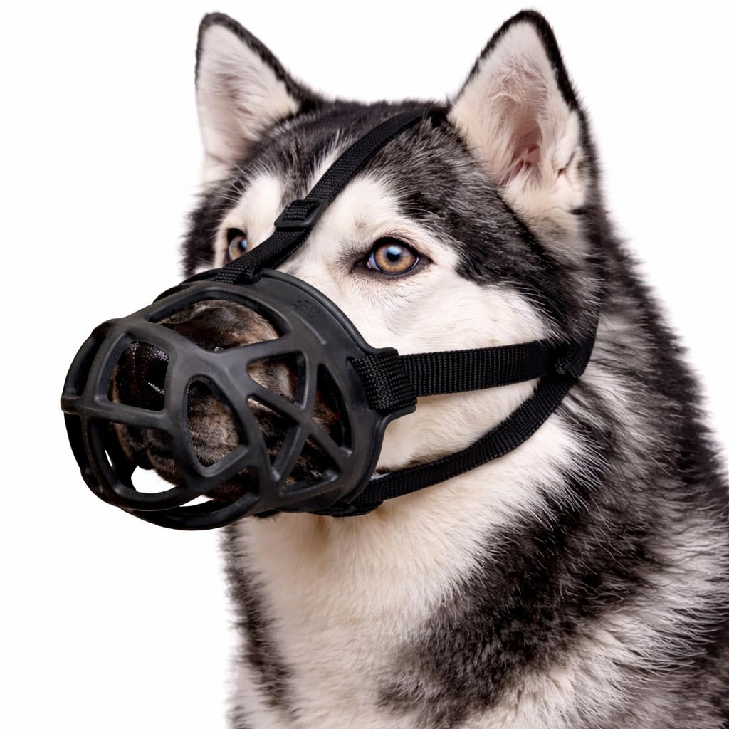 Dog Mouth Cover Muzzle – Soft Breathable Basket Design, Prevents Biting & Chewing - BURAQ PETS