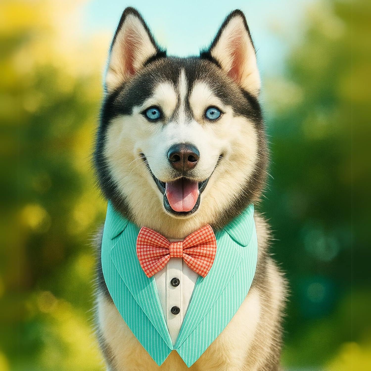 Dog Tuxedo Aqua Blaze Bandana - BURAQ PETS