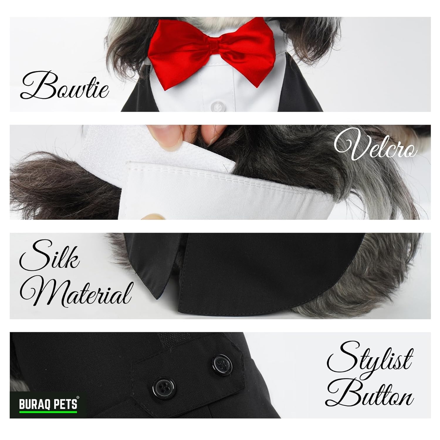 Dog Tuxedo Suit & Bandana Set – Stylish Pet Outfit for Weddings & Parties - BURAQ PETS